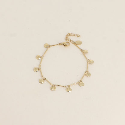 Bracelet - maille tiges et petits coquillages (16+3 cm)