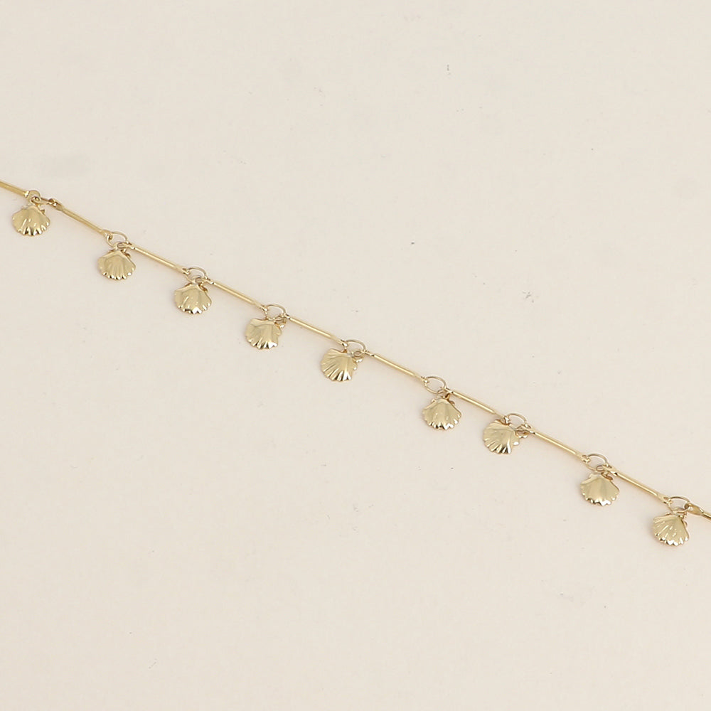 Bracelet - maille tiges et petits coquillages (16+3 cm)