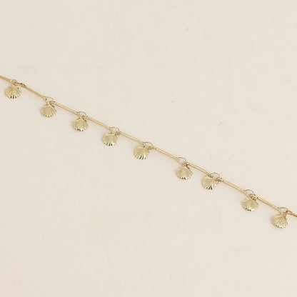 Bracelet - maille tiges et petits coquillages (16+3 cm)