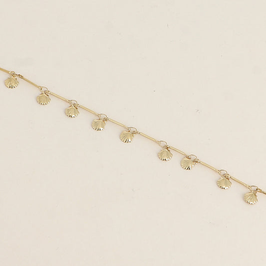 Bracelet - maille tiges et petits coquillages (16+3 cm)