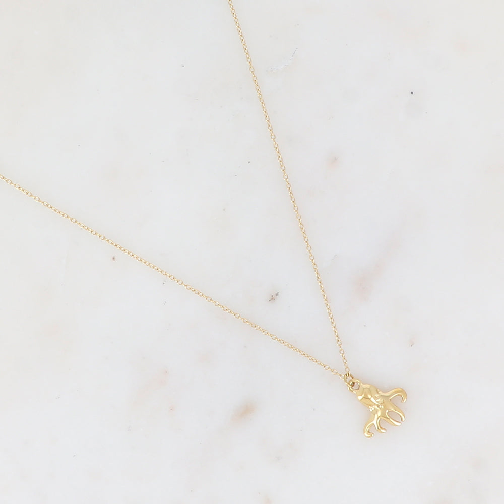 Collier avec pampille poulpe (40+5CM)