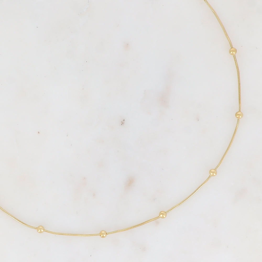 Collier sur chaîne avec boules (50+5CM)