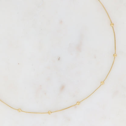 Collier sur chaîne avec boules (50+5CM)