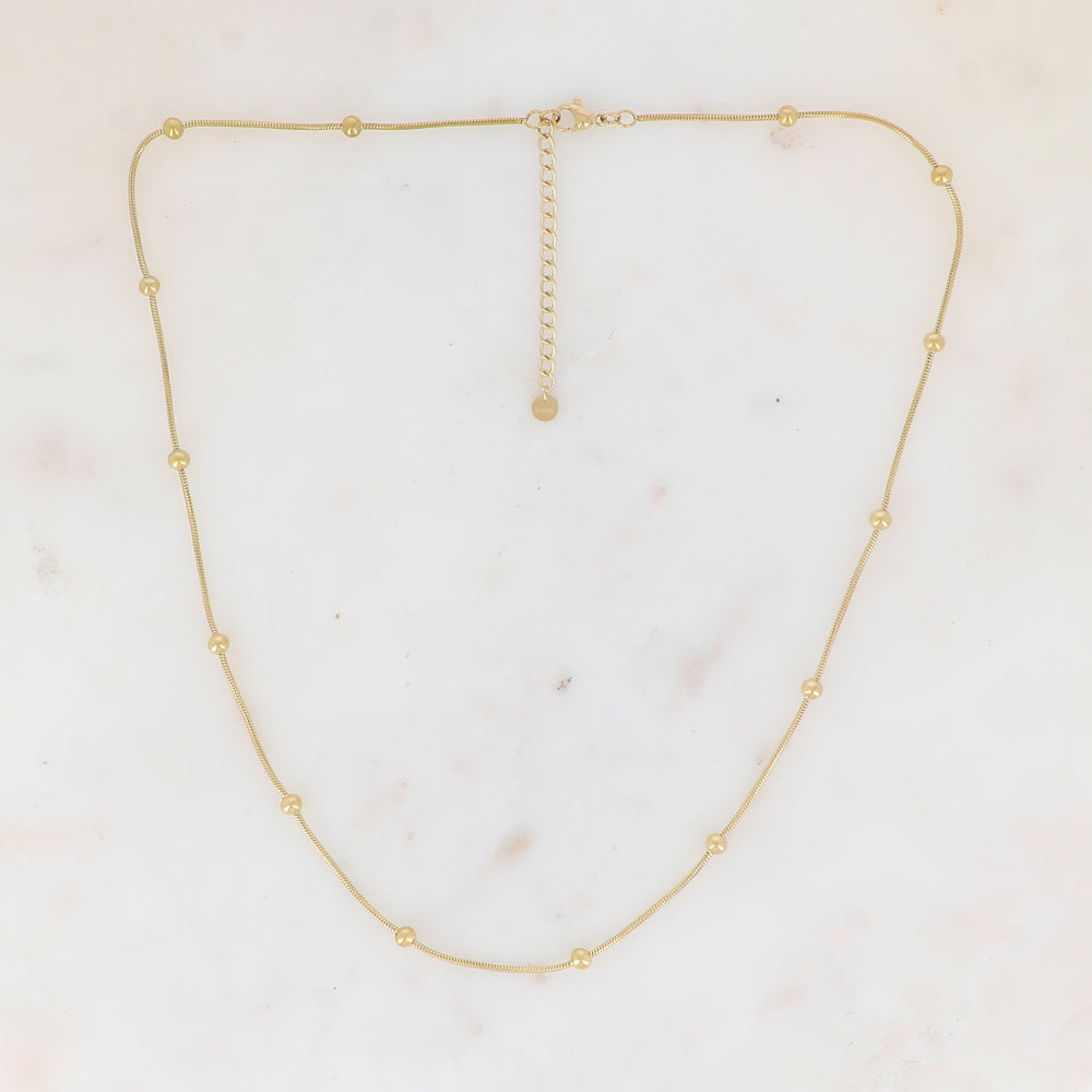 Collier sur chaîne avec boules (50+5CM)