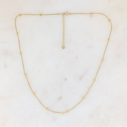 Collier sur chaîne avec boules (50+5CM)