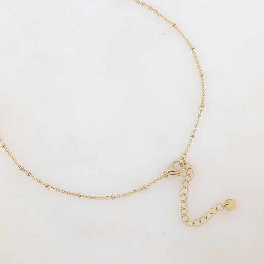 Sautoir avec poisson, perle d'eau douce, oxydes de zirconium et chaînes tombantes (65+5CM)