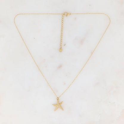 Collier avec pendentif forme étoile de mer lisse (40+5CM)