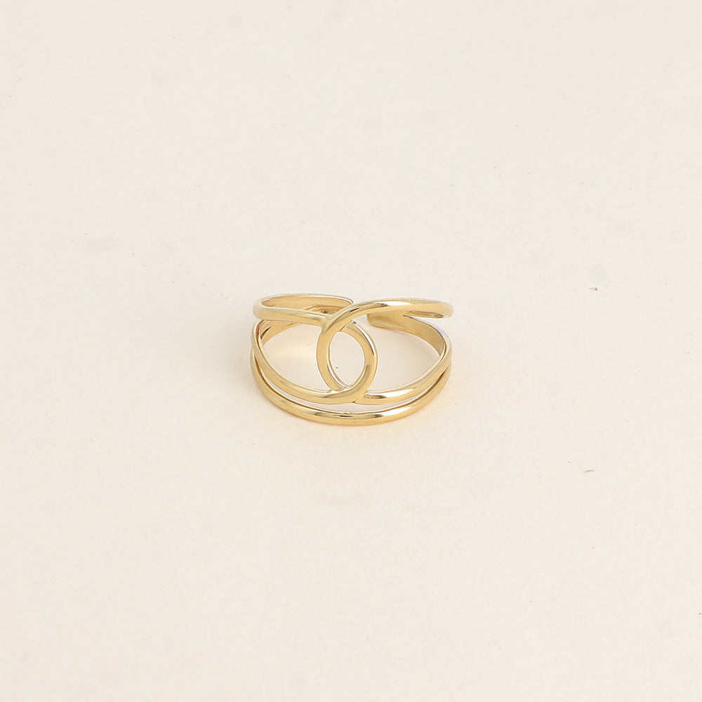 Bague - 2 rangs, ligne courbée