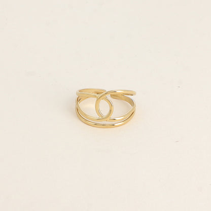 Bague - 2 rangs, ligne courbée