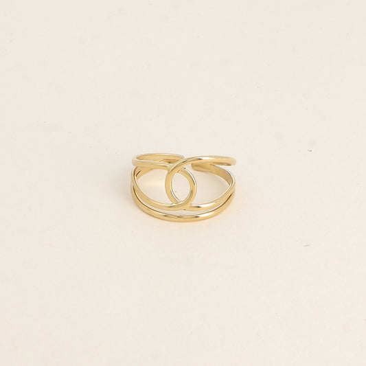 Bague - 2 rangs, ligne courbée