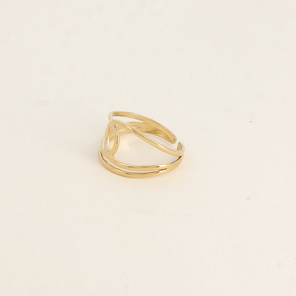 Bague - 2 rangs, ligne courbée