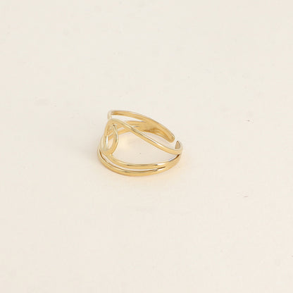 Bague - 2 rangs, ligne courbée