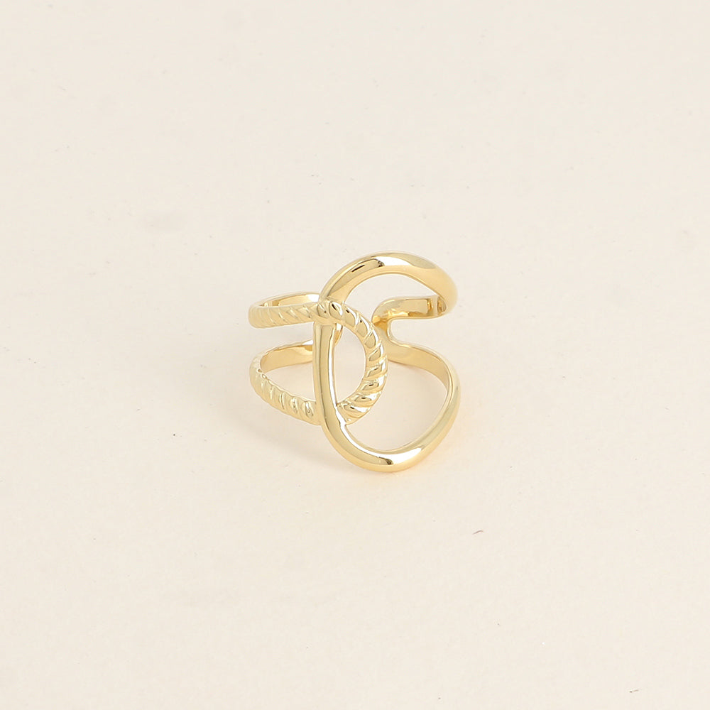 Bague large - lignes entrecroisées