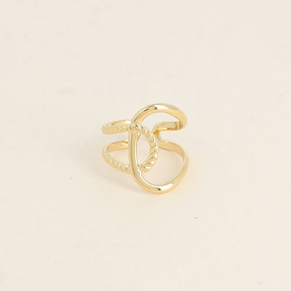 Bague large - lignes entrecroisées