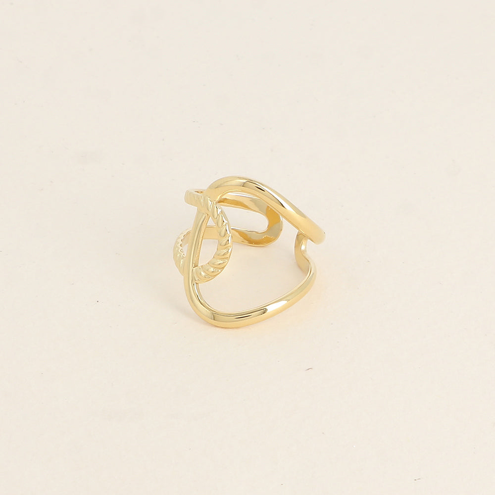Bague large - lignes entrecroisées