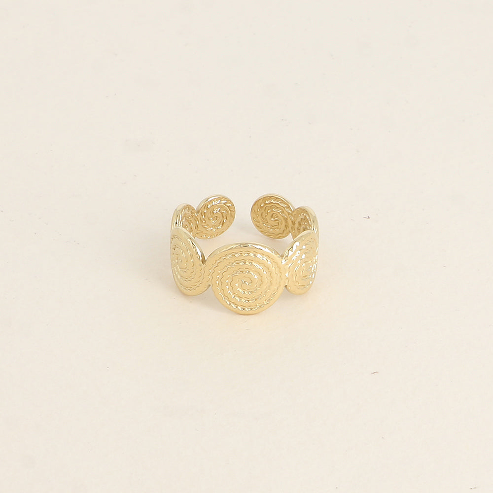 Bague - 3 ronds aux tourbillons gravés