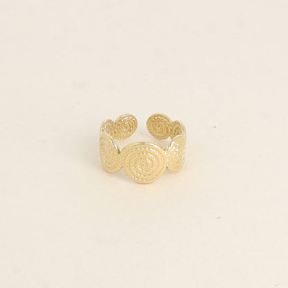 Bague - 3 ronds aux tourbillons gravés