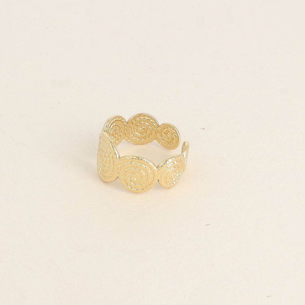 Bague - 3 ronds aux tourbillons gravés