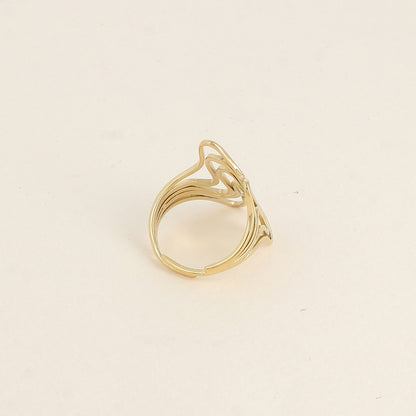 Bague large - 5 anneaux ondulés