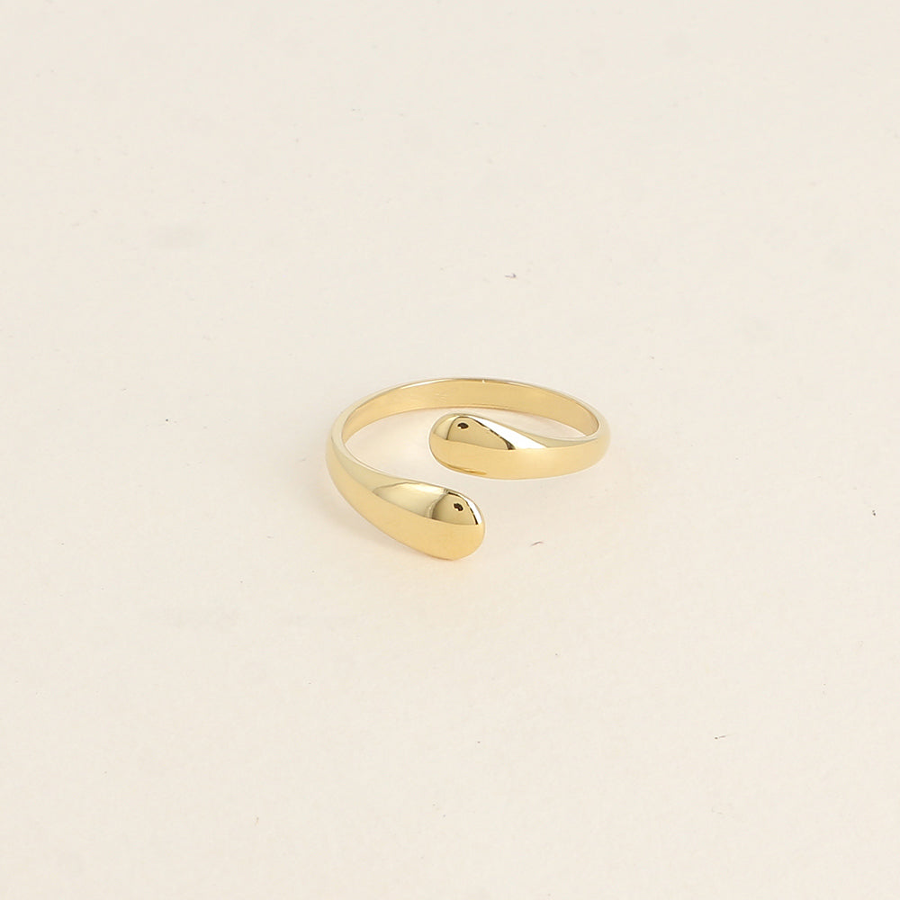 Bague ouverte - 2 formes lisses, horizontales