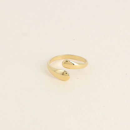 Bague ouverte - 2 formes lisses, horizontales