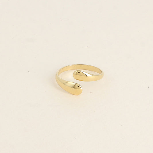Bague ouverte - 2 formes lisses, horizontales