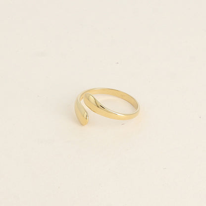 Bague ouverte - 2 formes lisses, horizontales