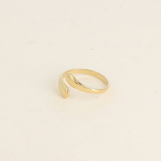 Bague ouverte - 2 formes lisses, horizontales