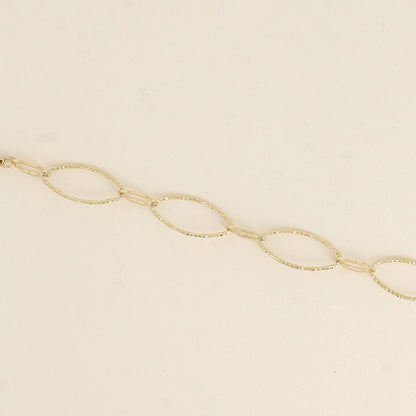 Bracelet - maillons alternés ovales dentelés et texturés (16,5+3 cm)
