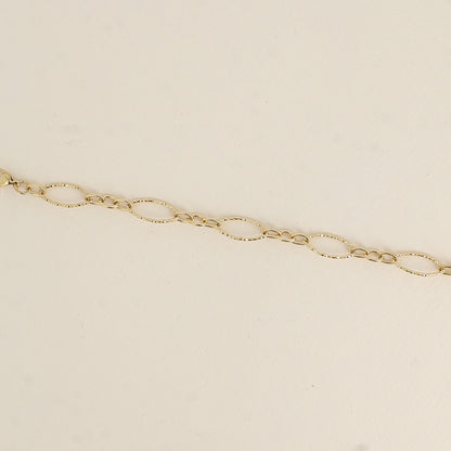 Bracelet - maillons alternés ovales dentelés et texturés (16,5+3 cm)