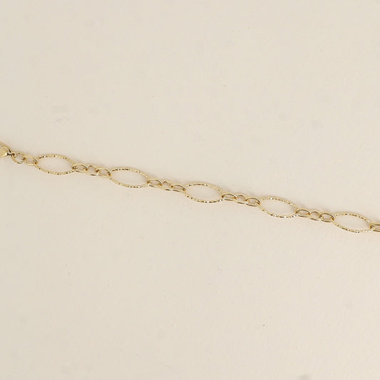 Bracelet - maillons alternés ovales dentelés et texturés (16,5+3 cm)
