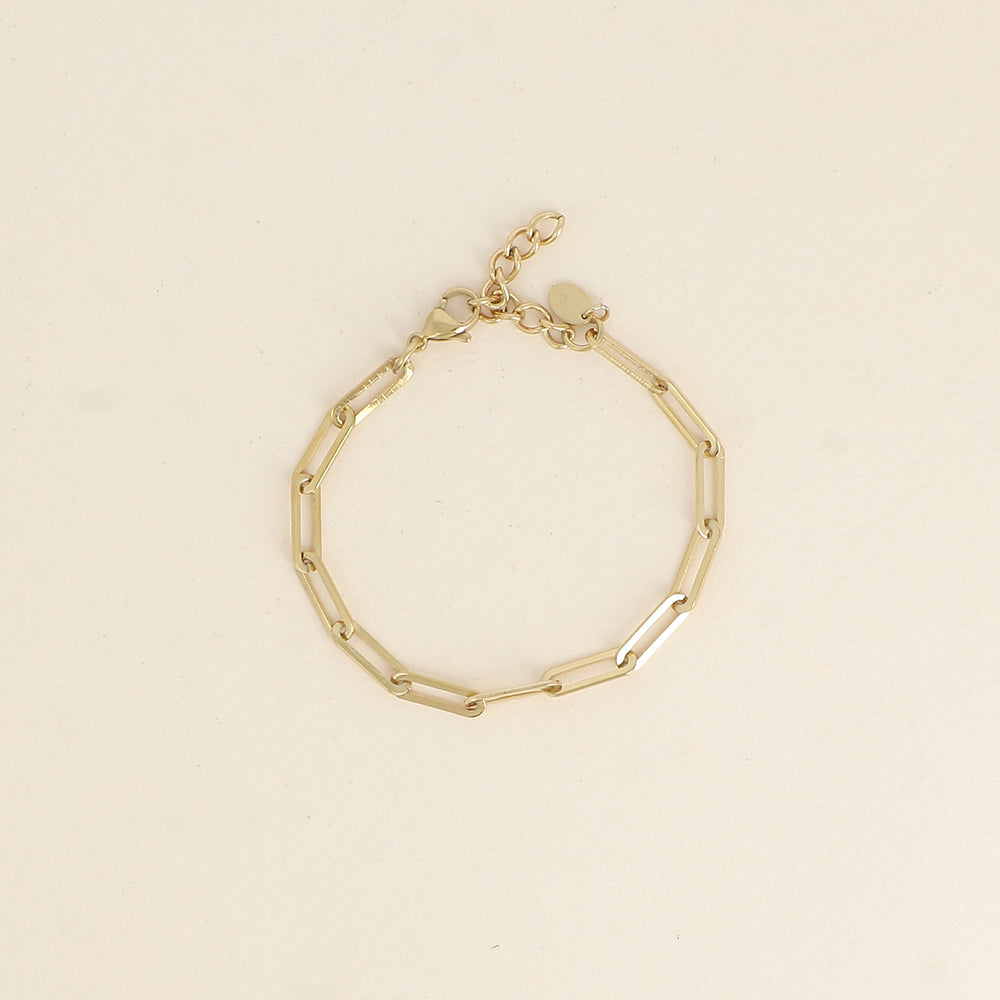 Bracelet - maille avec anneaux ovales (16,5+3 cm)