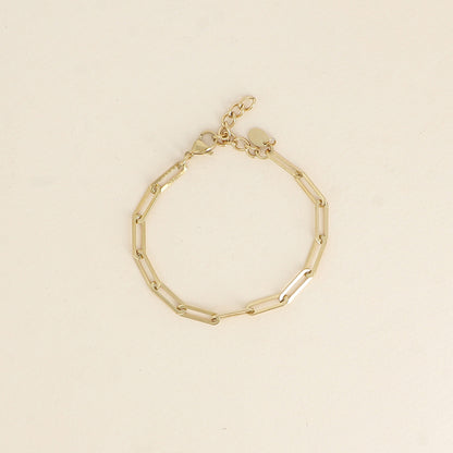 Bracelet - maille avec anneaux ovales (16,5+3 cm)