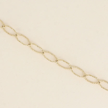 Bracelet - maillons alternés ovales dentelés (16,5+3 cm)