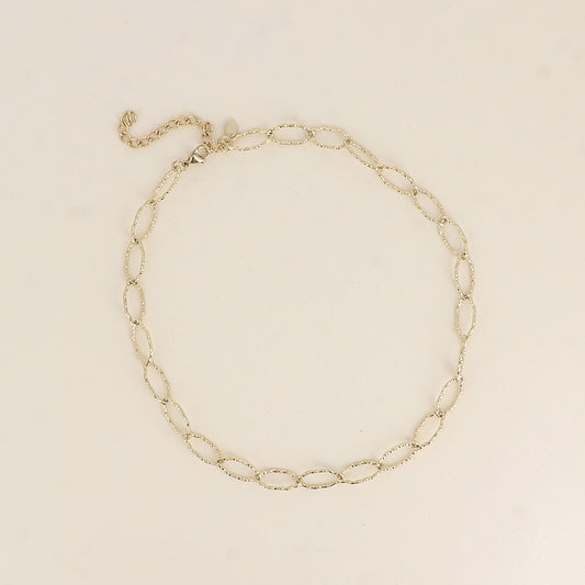 Collier - maillons ovales dentelés 41+7 cm