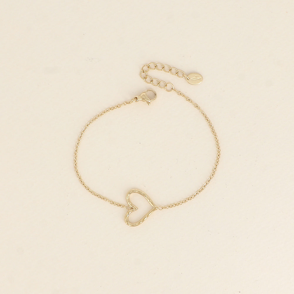 Bracelet - pendentif cœur ajouré (16+3 cm)