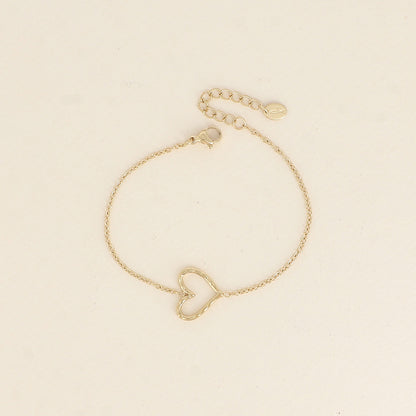 Bracelet - pendentif cœur ajouré (16+3 cm)