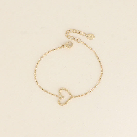 Bracelet - pendentif cœur ajouré (16+3 cm)