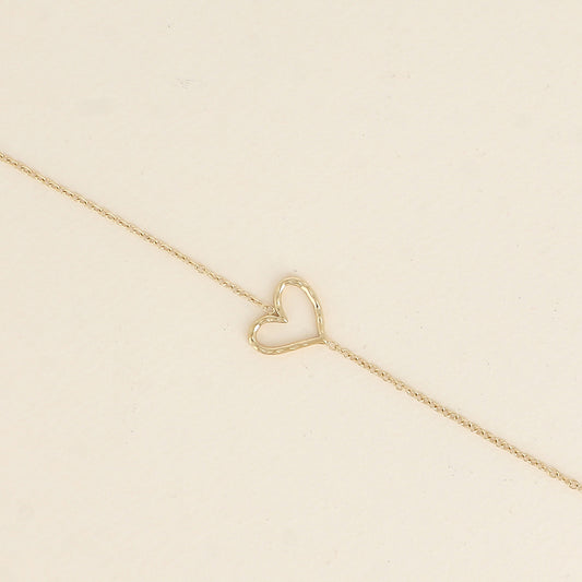 Bracelet - pendentif cœur ajouré (16+3 cm)