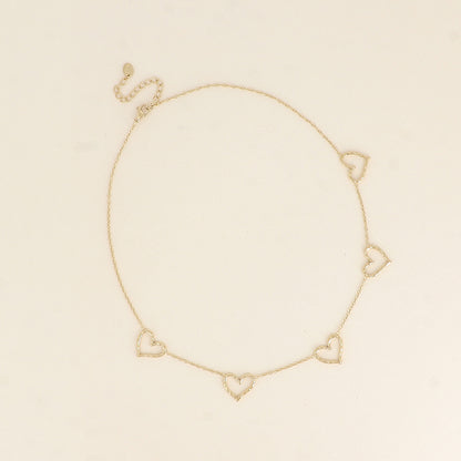 Collier - pendentifs cœurs ajourés 40+5 cm