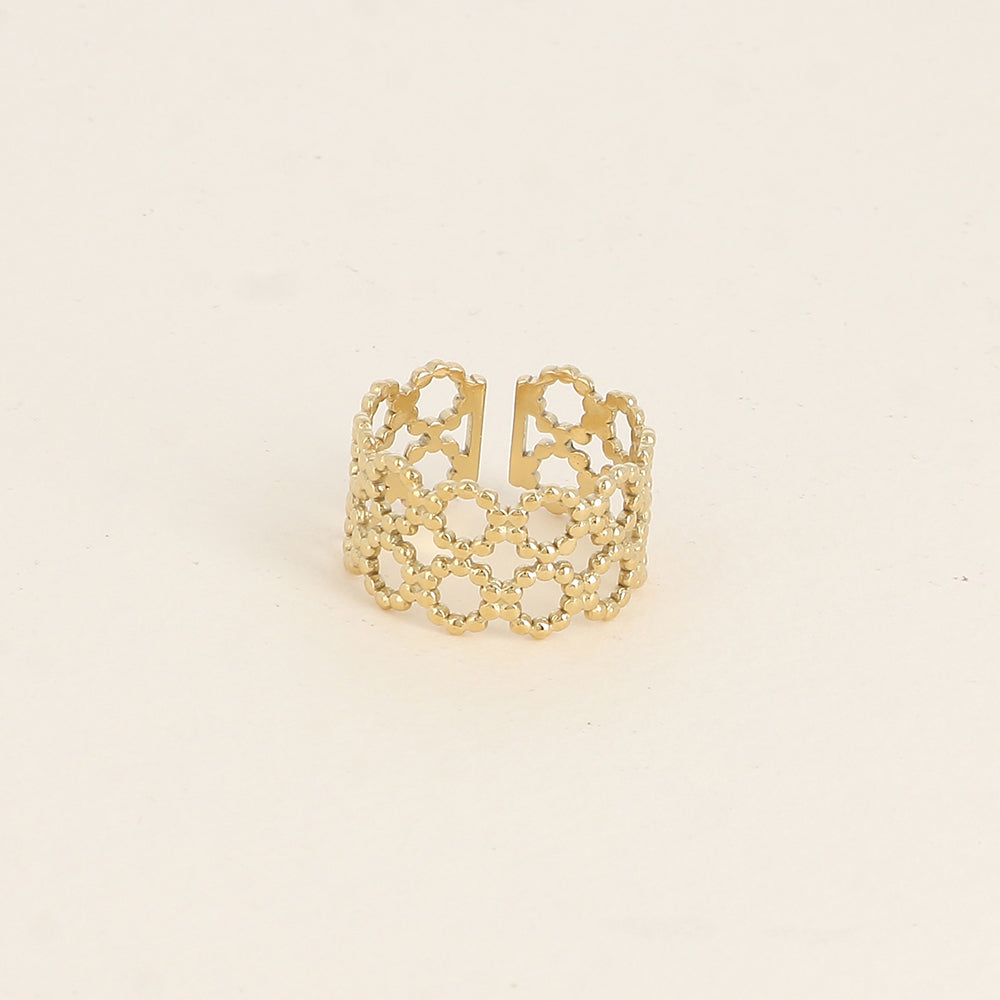 Bague large - ronds milgrain