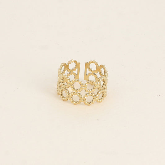 Bague large - ronds milgrain