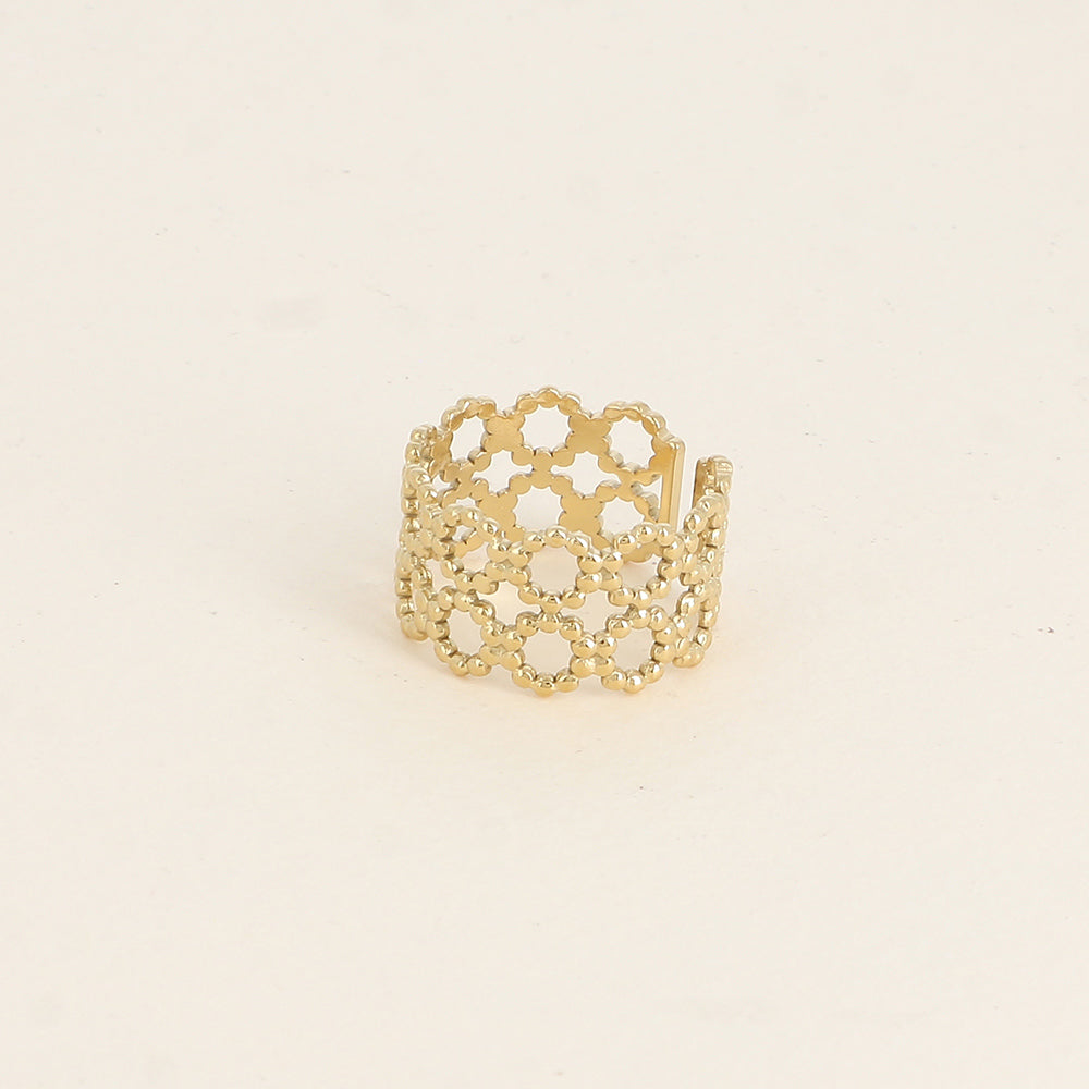 Bague large - ronds milgrain
