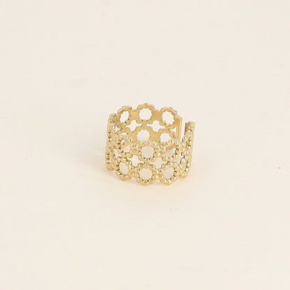 Bague large - ronds milgrain