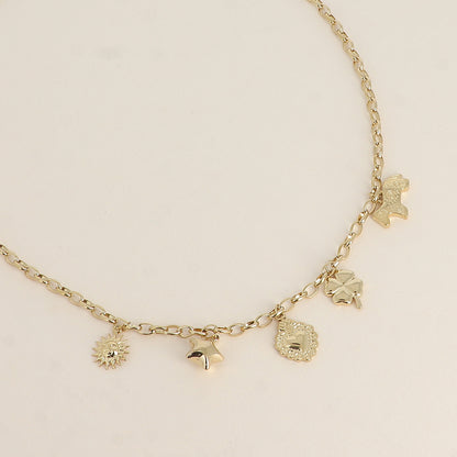 Collier - soleil, étoile, lama, trèfle, cœur 45+5 cm