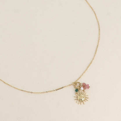 Collier - soleil, pierres naturelles 45+7 cm