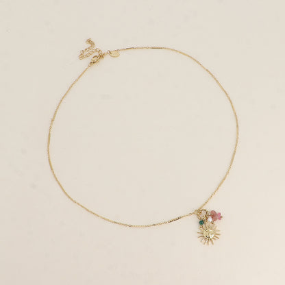 Collier - soleil, pierres naturelles 45+7 cm