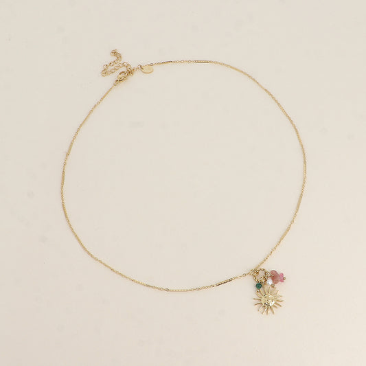 Collier - soleil, pierres naturelles 45+7 cm