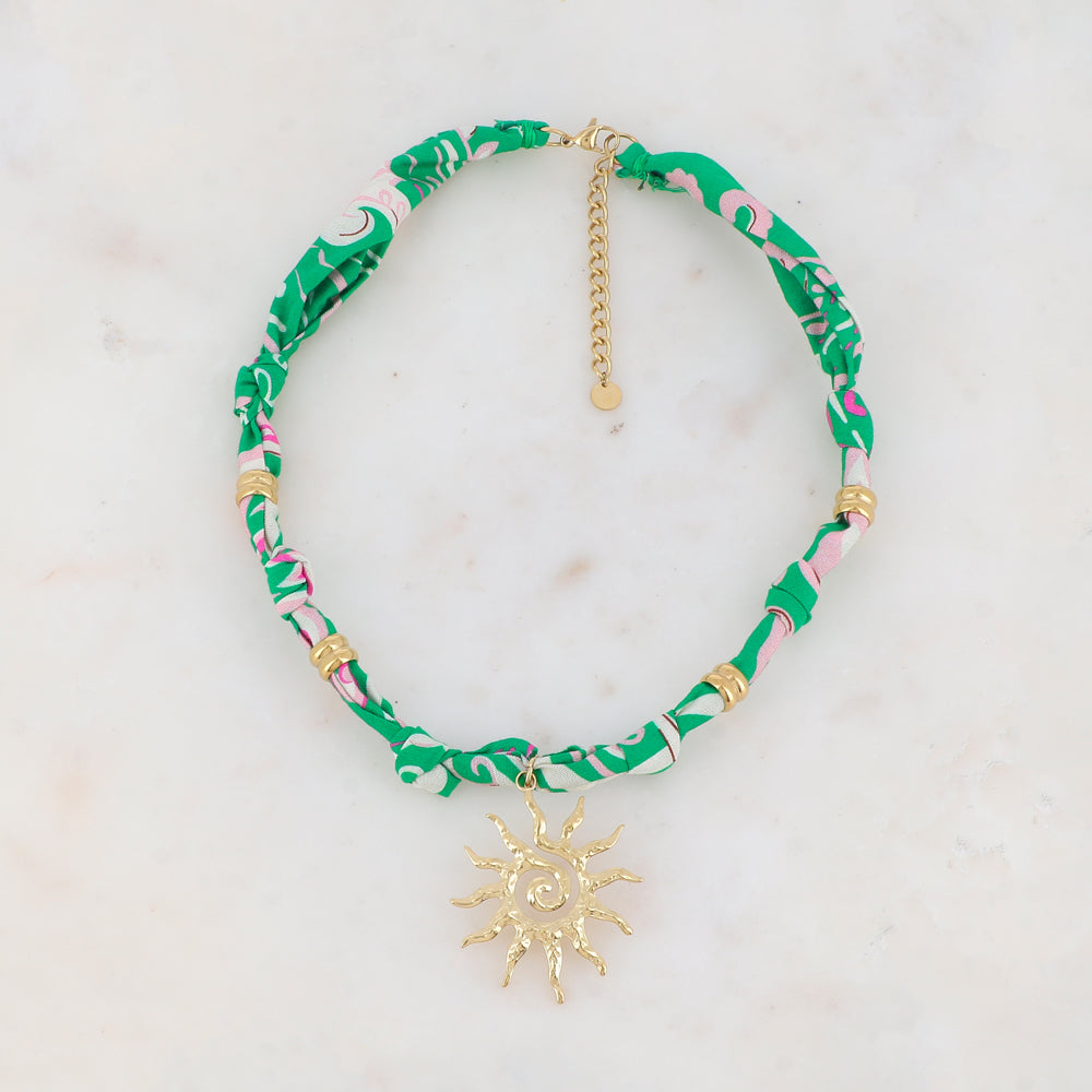 Collier sur ruban avec soleil 39+5 cm
