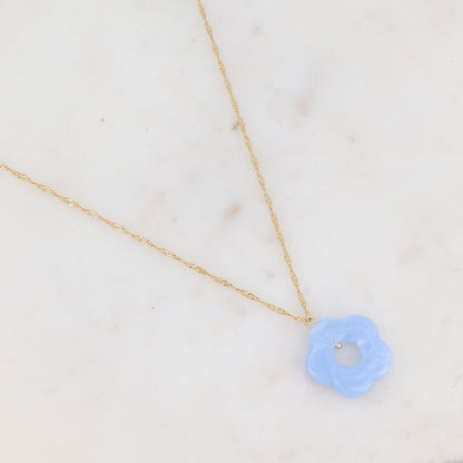 Collier avec fleur en acétate (50+5CM)